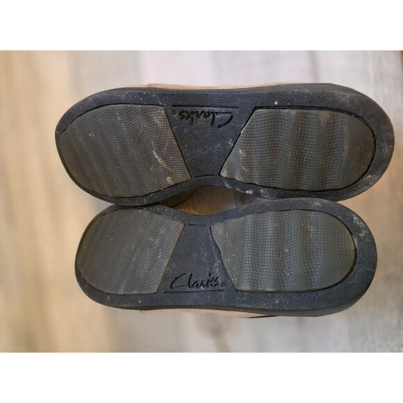 Clarks Mens Tan Leather Lace-Up Shoes With Black Trim & Rubber Sole 8.5 - Picture 7 of 7